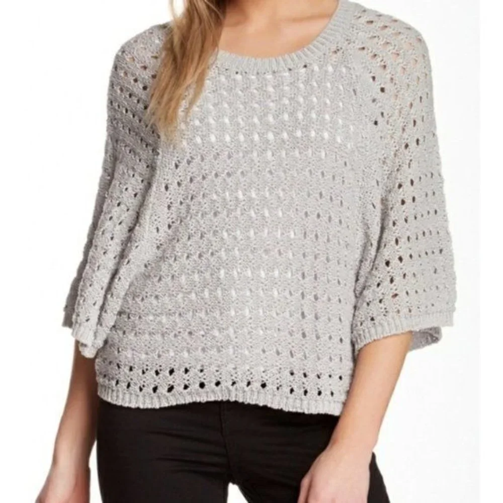 Melia Open Knit Dolman Sleeve Sweater Size XS